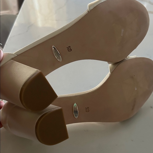 Badgley Mischka Cream Embellished Heels - Picture 4 of 5